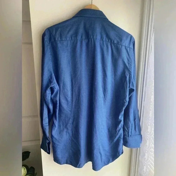 Ted Baker Endurance Blue Button Up Dress Shirt Diamond Geometric Print Pattern - Picture 3 of 5